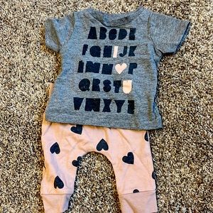 0-3 Months baby girls 2 piece set